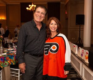 Vince Papale and Mollie Plotkin in a Philadelphia Flyers Jersey