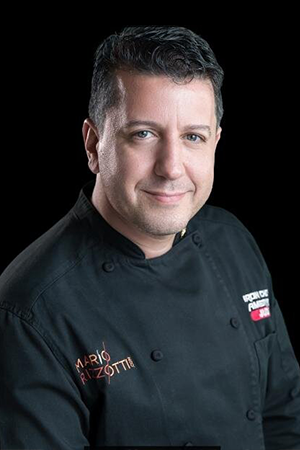 Marrio Rizzotti in his black chef's uniform.