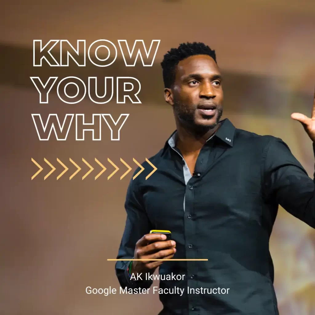 Know Your Why: Goal Setting Quote from AK Ikwuakor