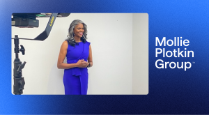 Mollie Plotkin Group Keynote Speaker Leslie Maxie hosting a high-profile video conference.