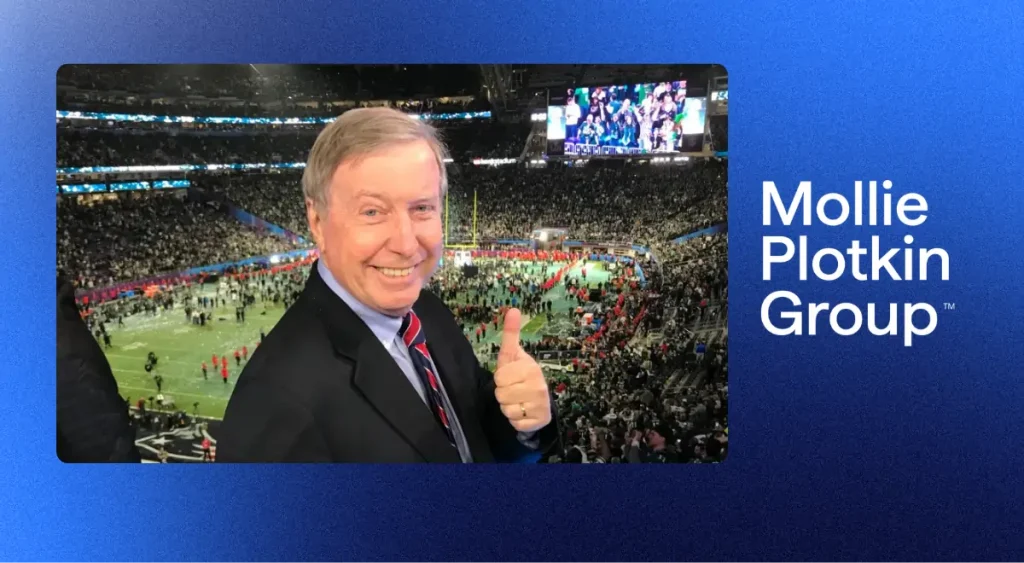 Ray Didinger giving a thumbs up, Mollie Plotkin Group